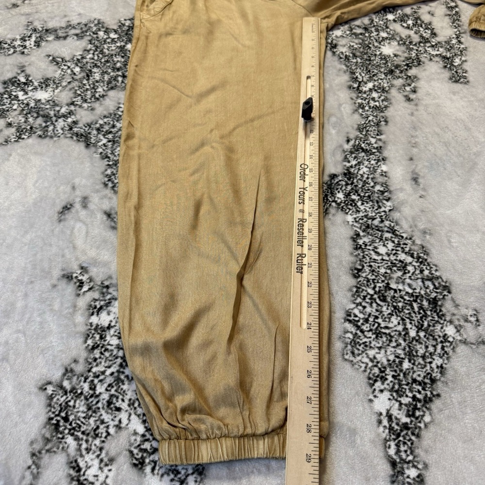 Solitaire Pants Womens Size M Brown Pull On Drawstring Waist 100% Rayon - Picture 6 of 10